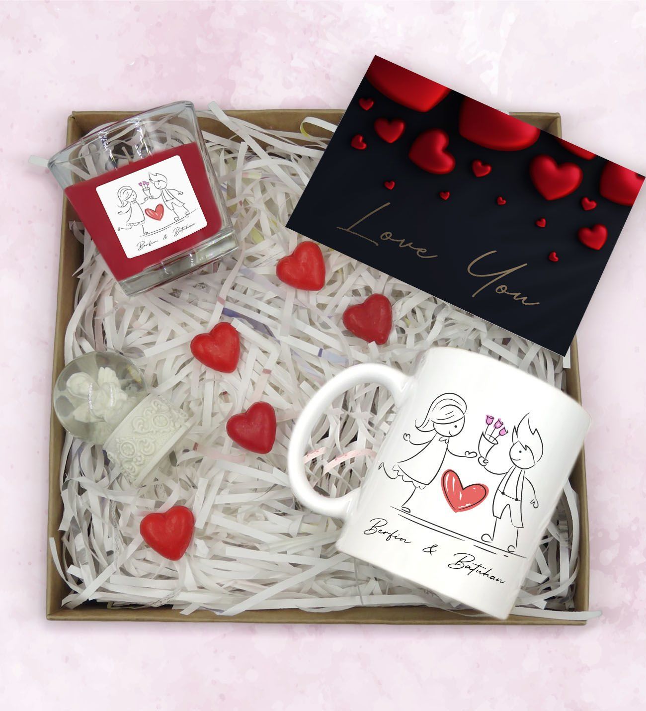 BK Gift Sevgiliye Özel Hediye Seti-3-1, Yıl Dönümü Hediyesi, İsimli Kupa, Sevgiliye Hediye, Sevgililer Günü Hediyesi