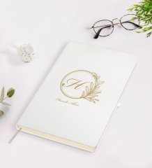 Kişiye Özel Baş Harf İsim Tasarımlı Beyaz Defter-8