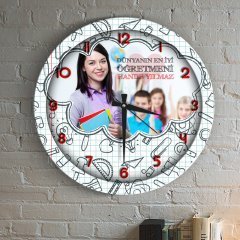 Kişiye Özel Dünyanın En İyi Öğretmeni Ahşap Duvar Saati - 1