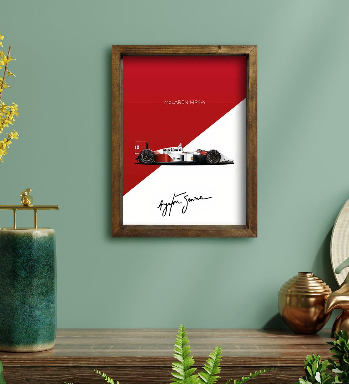 BK Gift Formula 1 Tasarımlı Doğal Masif Ahşap Çerçeveli Tablo 30x40cm-13