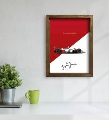 BK Gift Formula 1 Tasarımlı Doğal Masif Ahşap Çerçeveli Tablo 30x40cm-13