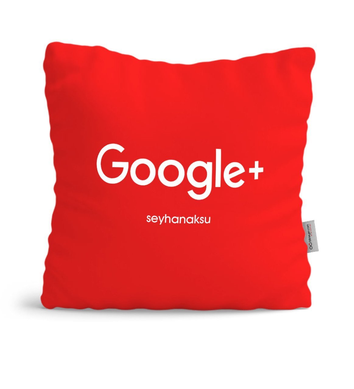 Kişiye Özel Google Plus Kırmızı Yastık