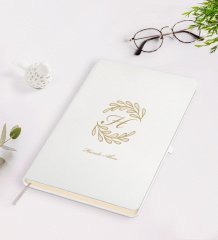 Kişiye Özel Baş Harf İsim Tasarımlı Beyaz Defter-7
