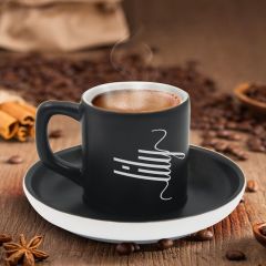 BK Gift Kişiye Özel İsimli Siyah Renk Türk Kahvesi Fincanı-19, Arkadaşa Hediye, Sevgiliye Hediye, Yıl Dönümü Hediyesi