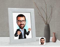 Kişiye Özel Amca Karikatürlü Dekoratif Çerçeve