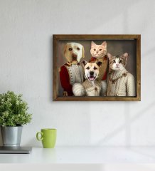Evcil Dostlara Özel Portre Doğal Masif Ahşap Çerçeveli Tablo 45x65cm-24