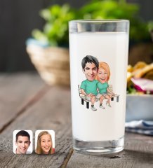 Kişiye Özel Sevgililer Karikatürlü Rakı Bardağı-55