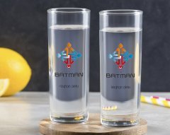 Kişiye Özel Renkli Baskılı Batman Tasarımlı Turistik İkili Vodka Bardağı-1