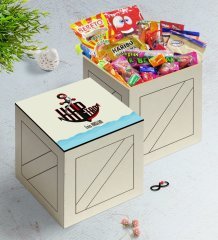Kişiye Özel Kaptan Ahşap Kutuda Nostaljik Lezzetler Hediye Seti-5