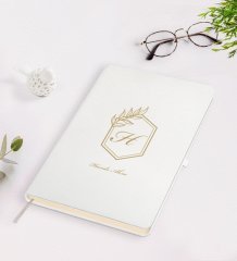 Kişiye Özel Baş Harf İsim Tasarımlı Beyaz Defter-6