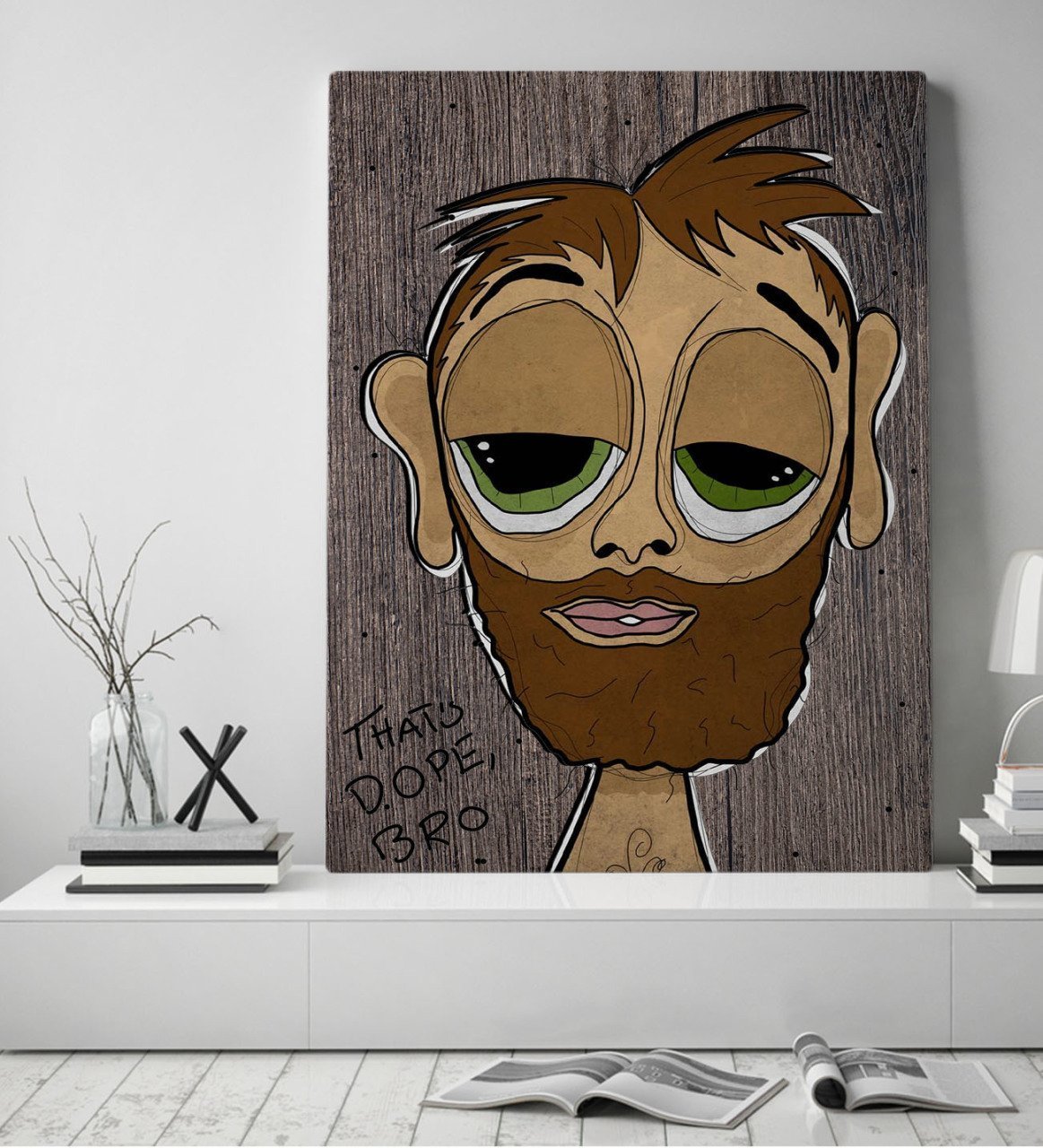 BK Home The Lazy People Collection Hobo Guy Tasarımlı Kanvas Tablo 50x70cm-1
