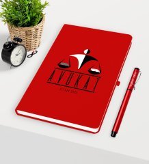 Kişiye Özel Avukat Temalı Kırmızı Defter Kalem Seti - 4