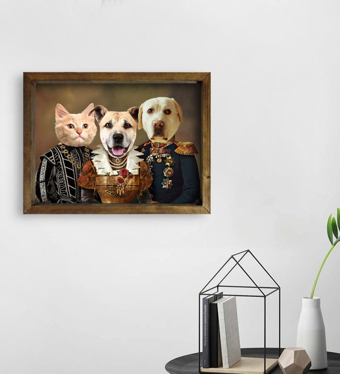 Evcil Dostlara Özel Portre Doğal Masif Ahşap Çerçeveli Tablo 45x65cm-23