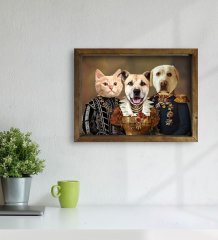 Evcil Dostlara Özel Portre Doğal Masif Ahşap Çerçeveli Tablo 45x65cm-23