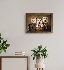 Evcil Dostlara Özel Portre Doğal Masif Ahşap Çerçeveli Tablo 45x65cm-23