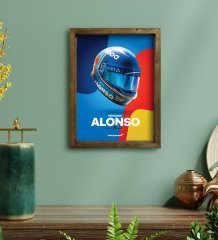 BK Gift Formula 1 Tasarımlı Doğal Masif Ahşap Çerçeveli Tablo 30x40cm-11