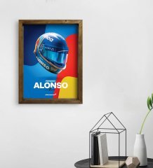 BK Gift Formula 1 Tasarımlı Doğal Masif Ahşap Çerçeveli Tablo 30x40cm-11