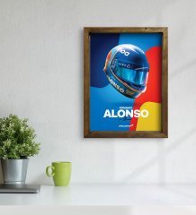 BK Gift Formula 1 Tasarımlı Doğal Masif Ahşap Çerçeveli Tablo 30x40cm-11