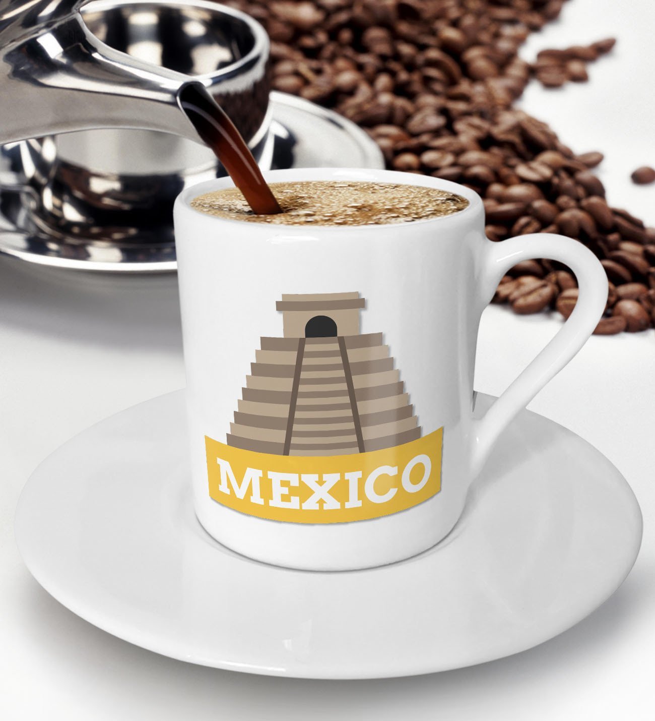 BK Gift Mexico Tasarımlı Türk Kahvesi Fincanı - Model 1