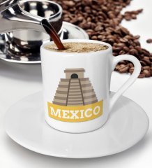 BK Gift Mexico Tasarımlı Türk Kahvesi Fincanı - Model 1