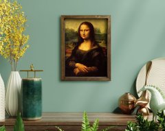 BK Home Mona Lisa Tasarımlı Doğal Masif Ahşap Çerçeveli Tablo-1