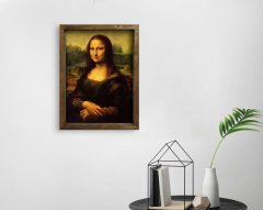 BK Home Mona Lisa Tasarımlı Doğal Masif Ahşap Çerçeveli Tablo-1