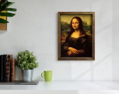 BK Home Mona Lisa Tasarımlı Doğal Masif Ahşap Çerçeveli Tablo-1