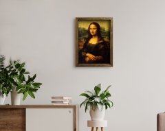 BK Home Mona Lisa Tasarımlı Doğal Masif Ahşap Çerçeveli Tablo-1