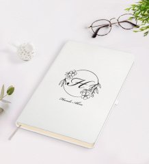 Kişiye Özel Baş Harf İsim Tasarımlı Beyaz Defter-5