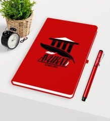 Kişiye Özel Avukat Temalı Kırmızı Defter Kalem Seti - 3