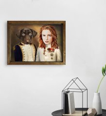 Evcil Dostlara Özel Portre Doğal Masif Ahşap Çerçeveli Tablo 45x65cm-34