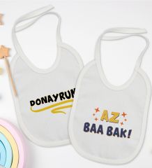 BK Kids Az Baa Bak ve Donayrum Tasarımlı 2’li Beyaz Mama Önlüğü-1