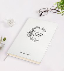 Kişiye Özel Baş Harf İsim Tasarımlı Beyaz Defter-4
