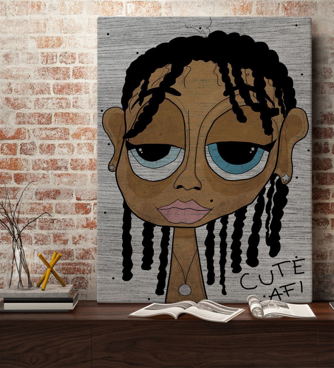 BK Home The Lazy People Collection Cute Girl Tasarımlı Kanvas Tablo 70x100cm-1