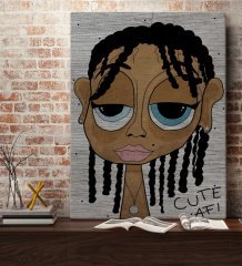 BK Home The Lazy People Collection Cute Girl Tasarımlı Kanvas Tablo 70x100cm-1
