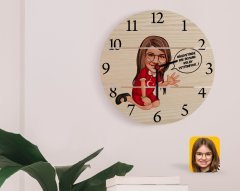 Kişiye Özel Kız Çocuk Kolay Yetişmiyor Karikatürlü Otantik Ahşap Palet Saat-3