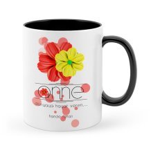 Kişiye Özel Anne Anlamı Siyah Kupa Bardak - 11