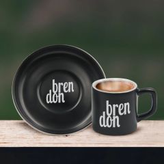 BK Gift Kişiye Özel İsimli Siyah Renk Türk Kahvesi Fincanı-15, Arkadaşa Hediye, Sevgiliye Hediye, Yıl Dönümü Hediyesi