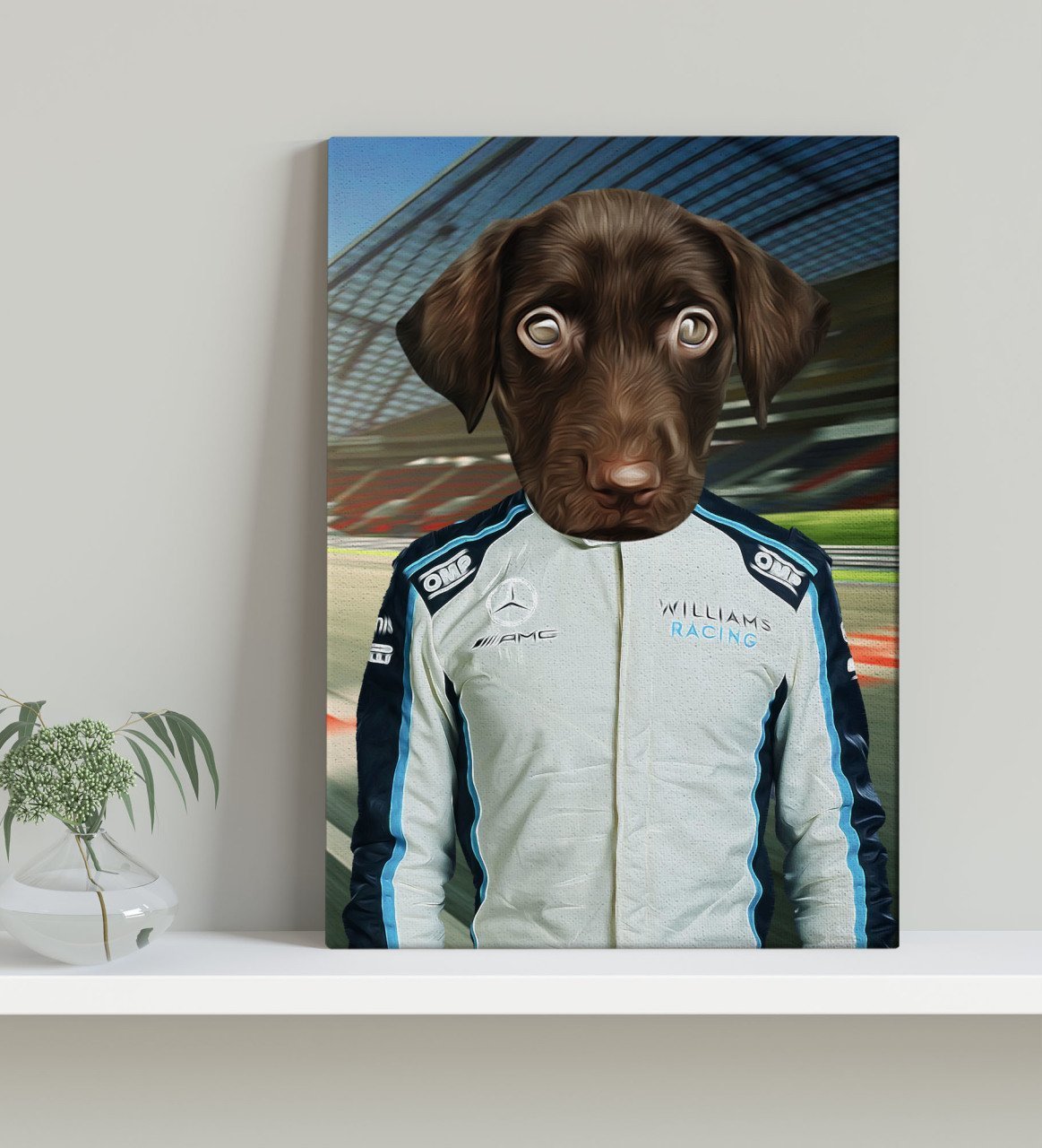 Evcil Dostlara Özel F1 Pilot Tasarımlı Portre Kanvas Tablo 30x50cm-7