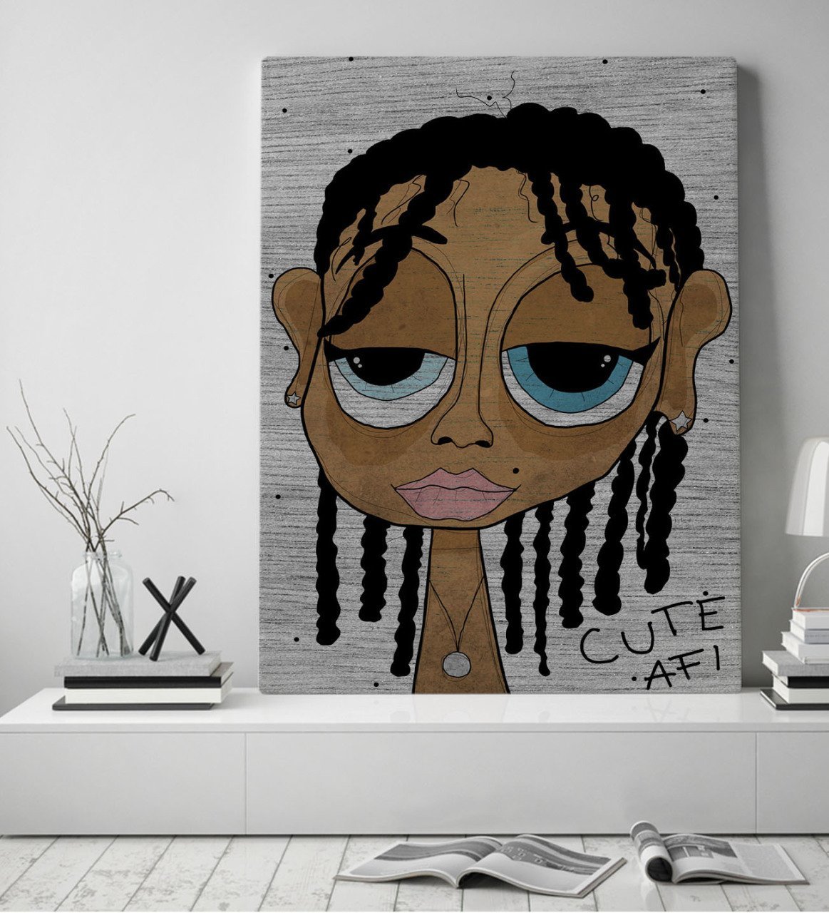 BK Home The Lazy People Collection Cute Girl Tasarımlı Kanvas Tablo 50x70cm-1