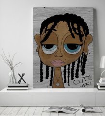 BK Home The Lazy People Collection Cute Girl Tasarımlı Kanvas Tablo 50x70cm-1