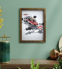 BK Gift Formula 1 Tasarımlı Doğal Masif Ahşap Çerçeveli Tablo 30x40cm-8