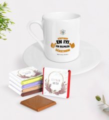 Kişiye Özel Fen Bilimleri Öğretmeni Türk Kahvesi Fincanı ve Çikolata Hediye Seti-1