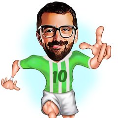 Kişiye Özel Yeşil Beyaz Futbolcu Karikatürlü Sosyal Medya Dijital Profil Fotoğrafı - Model 1