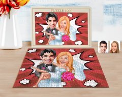 Kişiye Özel Evleniyoruz Karikatürlü 1000 Parça Profesyonel Puzzle-9