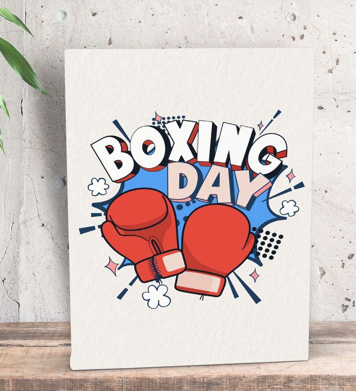 BK Gift Boxing Day Tasarımlı Dekoratif Mini Kanvas Tablo 15x20cm-1