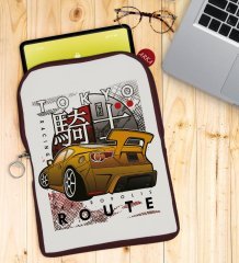 BK Gift Tokyo Route Tasarımlı Taşınabilir Koruyucu Tablet Kılıfı & Organizer Çanta - Bordo-1