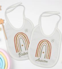 BK Kids Annem ve Babam Tasarımlı 2’li Beyaz Mama Önlüğü-1