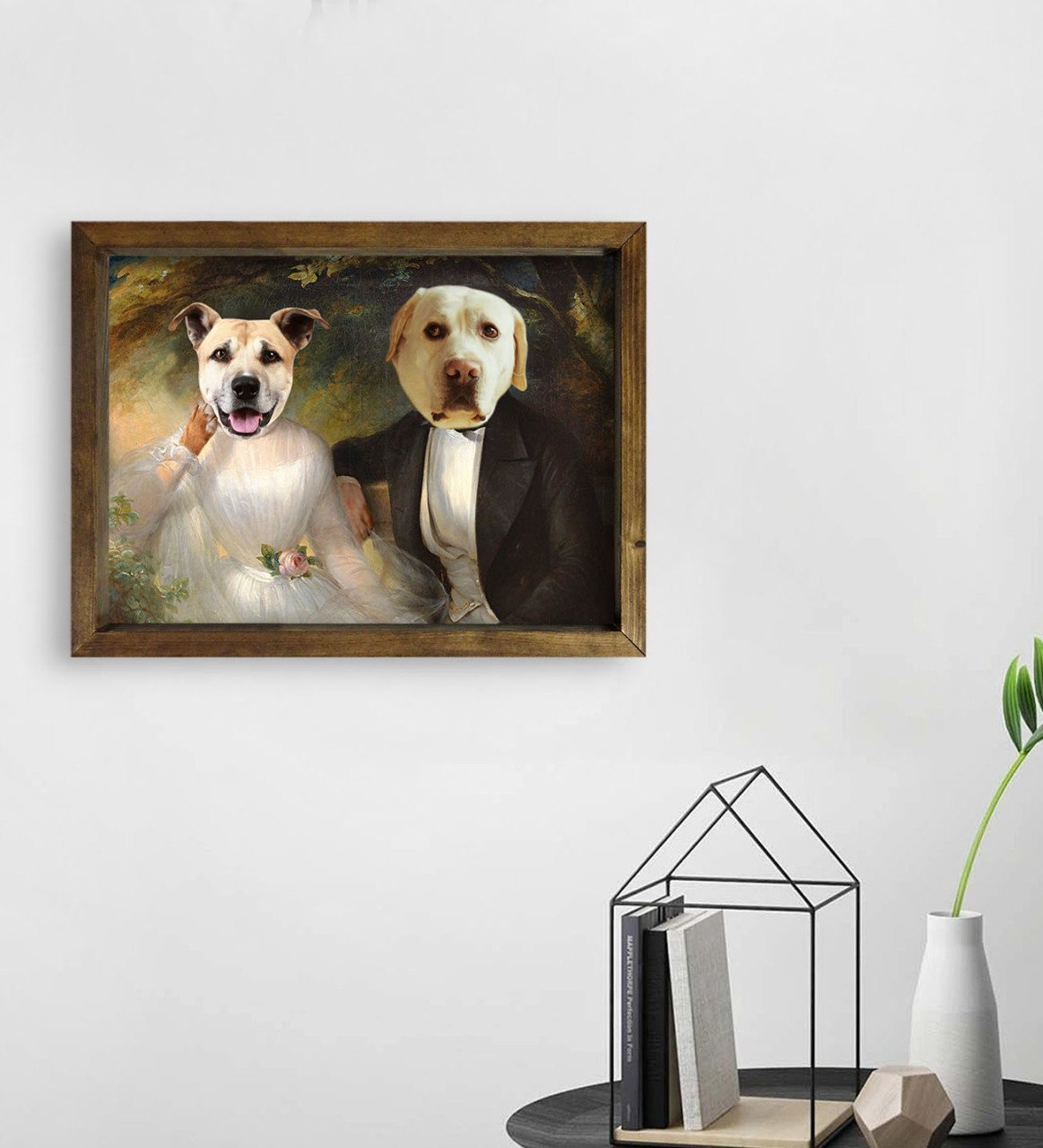 Evcil Dostlara Özel Portre Doğal Masif Ahşap Çerçeveli Tablo 45x65cm-27