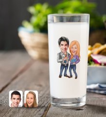 Kişiye Özel Sevgililer Karikatürlü Rakı Bardağı-50